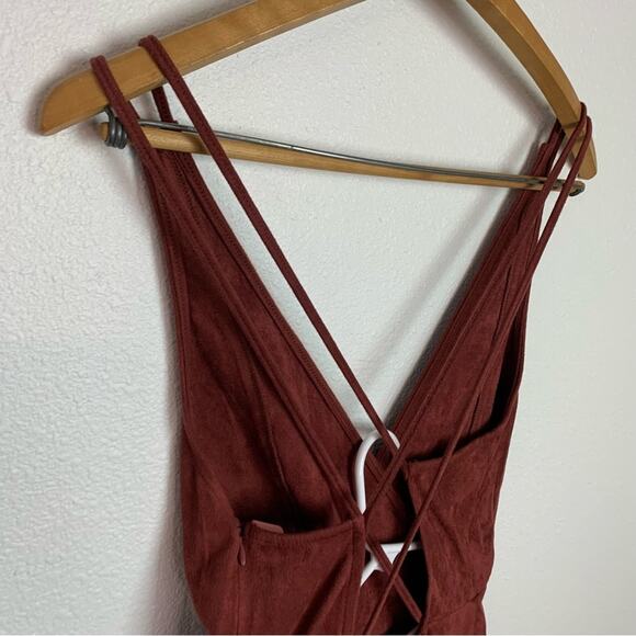 LE LIS Suede Brown Mini Dress NWT - Picture 10 of 13